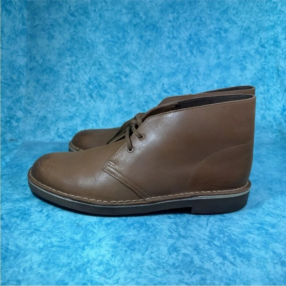 Clarks Desert Boot Men’s Brown Leather Mid Top Casual Fashion Boots Size 10